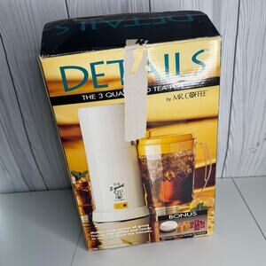 Mr Coffee Iced Tea Maker 3 Quart-Yellow Pitcher-NOS-New Open Box 1996